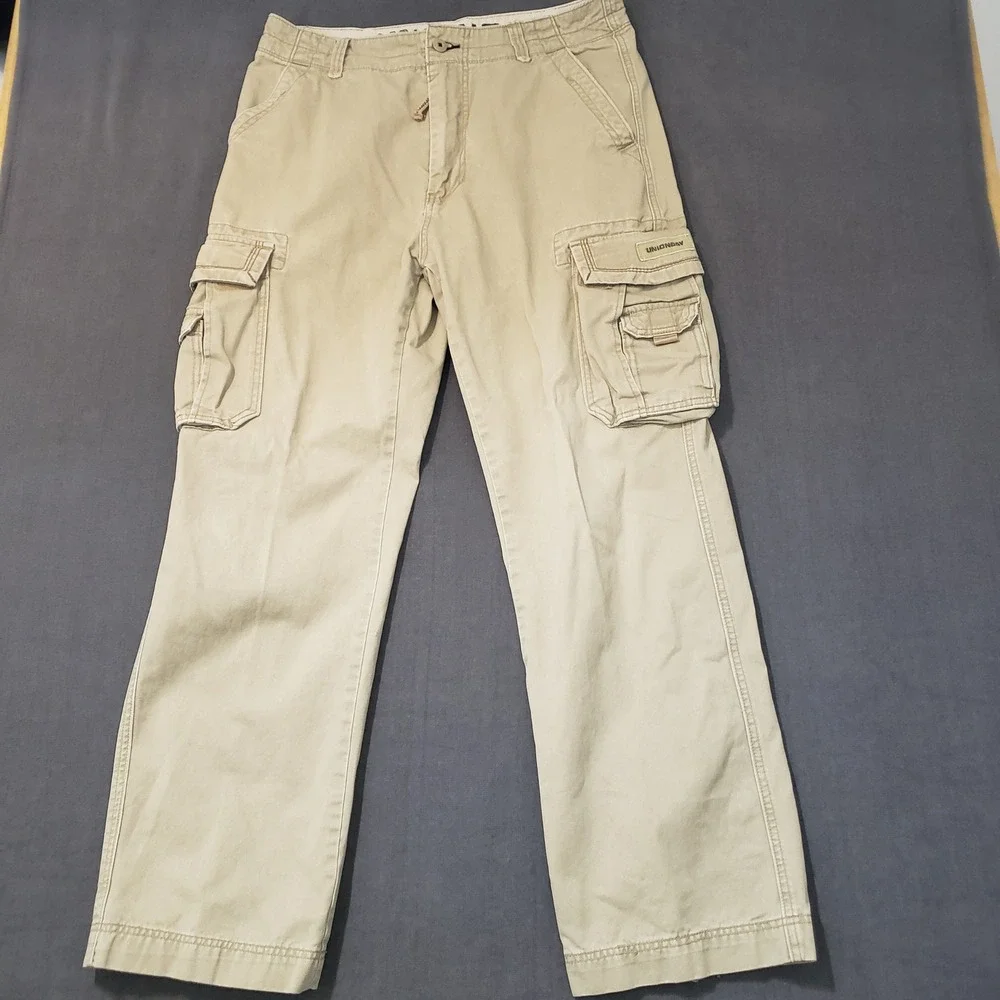 Unionbay Cargo Pants Mens 34x30 Khaki‎ Tan Cotton Twill Multi-Pocket Utility